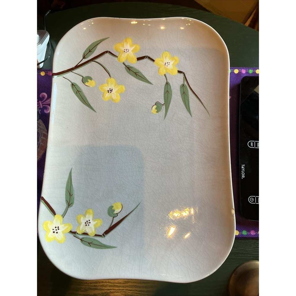 Vintage Weil Ware Blossom Ceramic 13" By 9" Serving‎ Platter